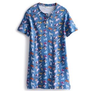 Vera Bradley Women’s cotton Button-Dow Nigth Dress Dog